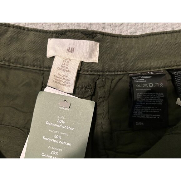 H&M Cargo Pants 10 Green Street Style Jogger - Picture 11 of 13